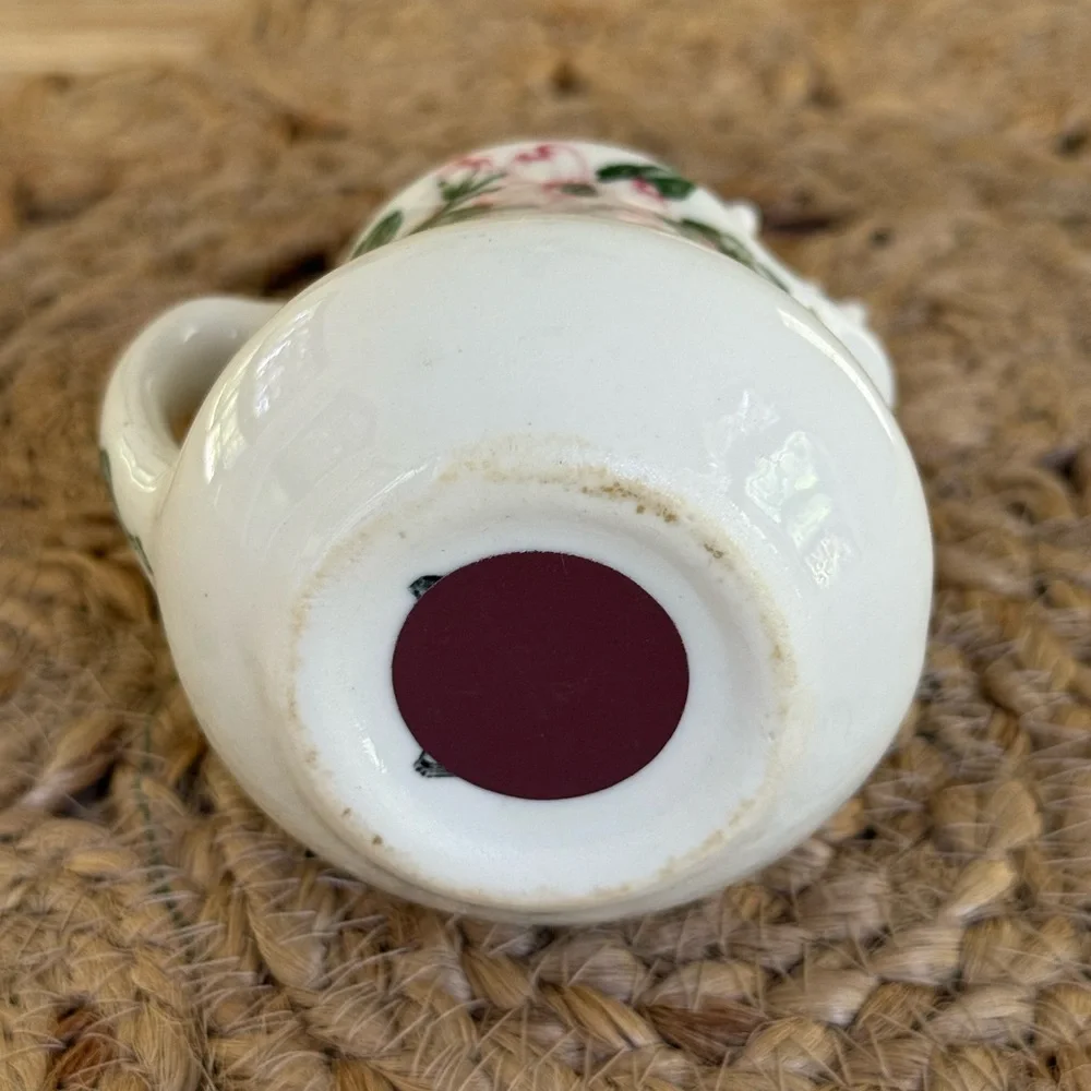 Pink Dogwood Floral Ceramic Matchstick Holder with Striker